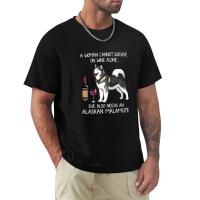 Alaskan Malamute And Wine Funny Dog T Shirt New Edition T Shirt Shirts Graphic Tees Mens Workout Shirts| | - Aliexpress