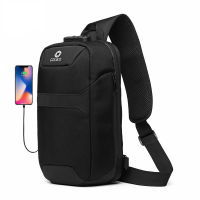 OZUKO Chest Bag Men Anti-theft Crossbody Bags Male Waterproof USB Charging Chest Pack Short Trip Messenger Sling Bag Shoulder