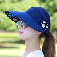 Sun Hats for Women Visors Fishing Fisher Beach UV Protection Cap Black Casual Womens Summer Caps Ponytail Wide Brim