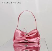 CHERL &amp; KOLRS กระเป๋าผู้หญิงกระเป๋าสะพายไหล่เกาหลี,กระเป๋าหูรูดมีโบว์จับจีบรักแร้