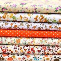 Buulqo New arrival 7pcs/lot 25x25cm Orange 7 Assorted Pre Cut Fat Quarters Bundle 100 Cotton Quality Fabric