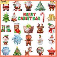 BRAIN 3pcs อุปกรณ์ประกอบฉากปาร์ตี้ บอลลูนฟอยล์คริสต์มาส ฟิล์มอะลูมิเนียม ซานตาคลอส บอลลูนสัตว์คริสต์มาส การ์ตูนลายการ์ตูน ใหญ่มากๆ ลูกโป่งคริสต์มาส ของเล่นเด็กเล่น