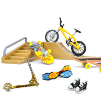 Tech Two Wheel Mini Scooter Finger Skate Board Set Shoes Fingerboard Skatepark Fingertip Ramps Skateboard Bmx Bicycle Kids Toys