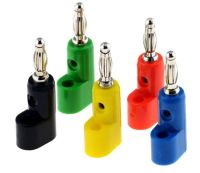 Banana Connector Plug 4mm.สีดำ/แดง Gun Type 4 mm Banana Plug Screw Fix Plug-In Stackable Black/Red color ปลั๊กบานานา