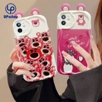 UPaitou เคสสำหรับ Vivo Y27 Y36 Y35 Y02 Y16 Y02s Y22 Y17 Y22s Y15A Y15S Y21 Y21s Y95 Y20 Y20S Y93 Y20i Y12s Y12 Y11 Y20s ป้องกันเนื้อนิ่ม TPU Y15 [G] V25การ์ตูนสตรอเบอร์รี่หมี V25e 3D เคสโทรศัพท์ปิดขอบหยักผ้าคลุม