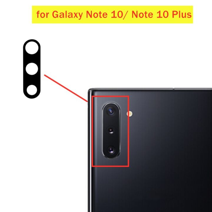 【⊕Good quality⊕】 nang20403736363 2ชิ้นสำหรับ Samsung Galaxy Note 10 /Note 10 Plus เลนส์กระจกกล้องถ่ายรูปด้านหลังหลักเลนส์กล้องด้วยกาวซ่อมแซมอะไหล่