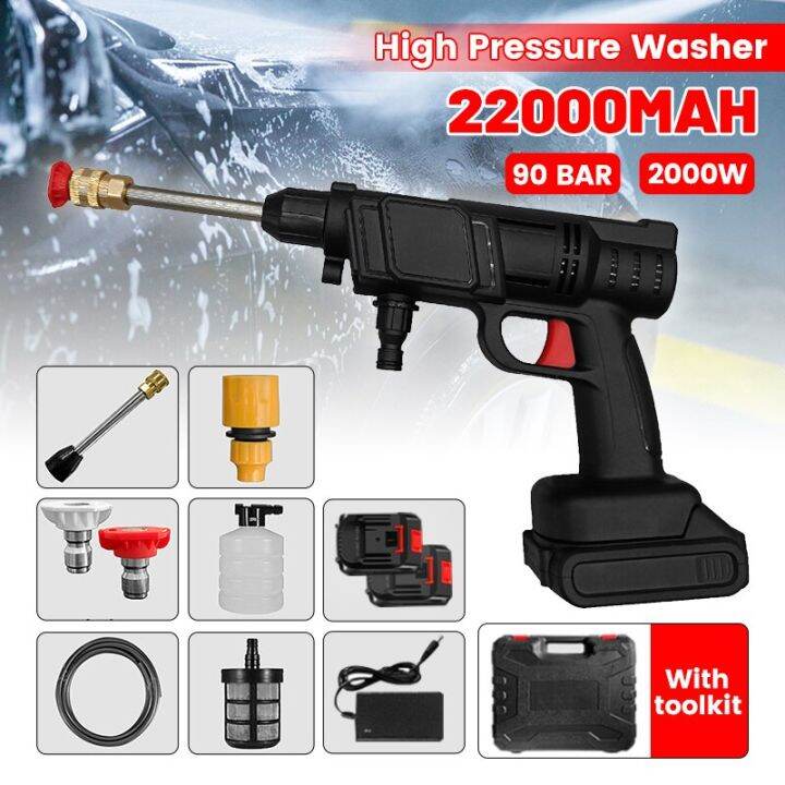 New 2000W Cordless High Pressure Car Washer Spray Water Guun Car Wash ...