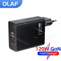 Olaf 120W เครื่องชาร์จ GaN เครื่องชาร์จสำหรับซัมซุง Xiaomi Huawei USB อะแดปเตอร์ชาร์จในรถยนต์ Type C สำหรับ iPhone iPad MacBook แล็ปท็อป Yuebian