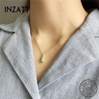 Inzatt Ol สร้อยคอจี้หยดน้ำที่สง่างามเครื่องประดับ925เงินสเตอร์ลิงแท้สำหรับผู้หญิงครบรอบ