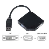 [LUNA electronic accessories] Dp เป็น HDMI เข้ากันได้กับ DVI VGA ชายกับหญิง3 In 1อะแดปเตอร์แปลงสายเคเบิลมัลติฟังก์ชั่นในสีดำสำหรับโปรเจคเตอร์