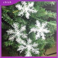 CHIZH 15/30pcs Fashion White Plastic Christmas Tree Hanging Ornaments Xmas Decor Snowflake Decoration