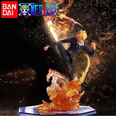 ZZOOI 16CM Anime One Piece Sanji Luffy Sculpture Black Leg Fire Battle PVC Collectible Onepiece Action Figure Model Toys for Children