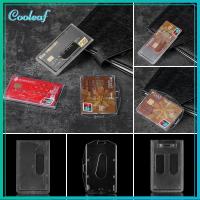 COOLEAF 1pc พลาสติกแข็ง Unisex บัตรประจำตัวธุรกิจ ป้าย โรงเรียนสำนักงาน ฝาครอบป้องกัน กระเป๋าบัตรประชาชน ผู้ถือบัตรงาน นามบัตร ซองใส่การ์ด