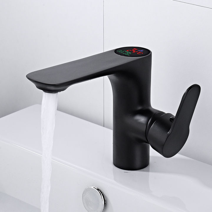 matte-black-faucet-bathroom-basin-tap-with-digital-display-water-power-brass-sink-taps-hydroelectric-power-generation-display