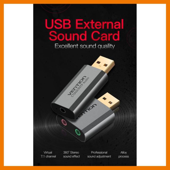 สินค้าขายดี-sound-card-vention-usb-gray-metal-type-omtp-ctiax-2-1-7-1-ที่ชาร์จ-แท็บเล็ต-ไร้สาย-เสียง-หูฟัง-เคส-ลำโพง-wireless-bluetooth-โทรศัพท์-usb-ปลั๊ก-เมาท์-hdmi-สายคอมพิวเตอร์