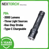 P84 Nextorch ไฟฉายทำงานยุทธวิธีประสิทธิภาพสูงหลอดไฟชาร์จซ้ำได้3000ลูเมน3แหล่งกำเนิดแสงไม่มีแบตเตอรี่