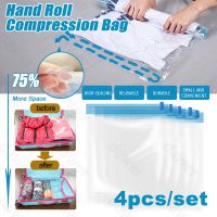 Vacuum Bag Hand Roll Clothes Compression Storage Bags For Travel Space Saver