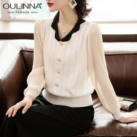 OULINNA 2023ใหม่เสื้อผ้าสำหรับผู้หญิงวัยกลางคนและสูงอายุฤดูใบไม้ร่วงแขนเสื้อกันหนาวแบบถักฤดูใบไม้ผลิและเสื้อท่อนบนสำหรับฤดูใบไม้ร่วง