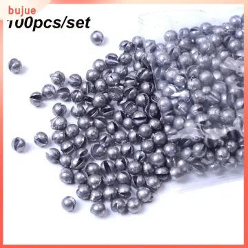 100pcs Fishing Weight Split Shot Fishing Sinkers Lead Weights Round Split  Shot Sinker Removable Fishing Bulk Weights Sinkers