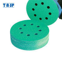 TASP 25pcs ป้องกันการอุดตัน125มม.กระดาษทราย5 inches ฟิล์ม Sanding Wet &amp; Dry Hook &amp; Loop Abrasive เครื่องมือ Grits 60 to 400