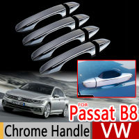 สำหรับ VW P Assat B8โครเมี่ยมจับครอบคลุมตัดชุด4โฟล์คสวาเกน MK8 2016ซีดานเกวียนตัวแปรอุปกรณ์เสริมในรถยนต์สติกเกอร์รถจัดแต่งทรงผม