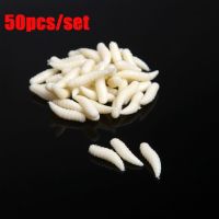 50Pcs Lot Practical Silicon Lifelike Bionics Soft Lures Road Asia Bait Maggots Shape Tackle Worm Fishing Bait Accessories