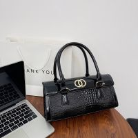 ✱▲ Cross-border bags2023 new trendy crocodile pattern Boston pillow bag fashion bag portable single shoulder diagonal womens bag