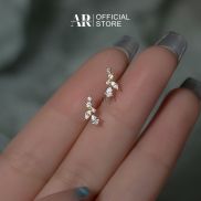 Bông tai bạc nữ 925 khuyên tai Lily mạ vàng-KT20-AURASILVER