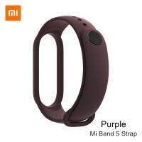 สายวง Xiaomi Mi ของแท้สีชมพู5สายสร้อยข้อมือสีเขียวมิ้นต์แบบจำกัดใช้ได้กับอะไหล่ทดแทนของ Mi Smart Band 5 NFC