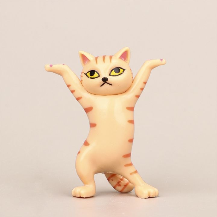 5-sets-of-cute-dancing-weightlifting-cat-pen-holder-handheld-ornaments-children-39-s-creative-cartoon-doll-toys