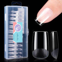 240Pcs 12 Extensions Clear Sizes False On For Kit Coffin Tips Long Pre-buff Soak Full Gel Soft