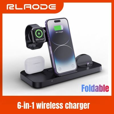 ❄ 6IN 1 Wireless Charger Foldable Wireless Charging Station Charging Stand for Phone Earphones for Apple Watch