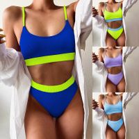 2022 Women Swimsuit Two Pieces Solid Swimwear Brazilian Beachwear y High Waisted Strapless Boob Tube Top Bikini SetBiquini