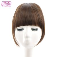 WTB Straight Synthetic Bangs Heat Resistant Natural Short Black Brown False Hair Bangs Clip In On Hair Fringe Hair Extensions