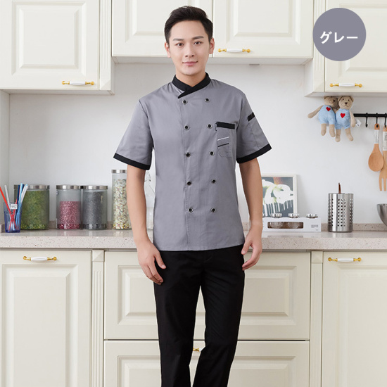 Baoblaze đầu bếp áo khoác trang phục nhà bếp khách sạn tay ngắn đồng phục - ảnh sản phẩm 2