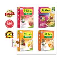 อาหารเสริมสำหรับเด็ก Milna Baby Cereal อายุ 6 เดือนขึ้นไป  ขนาด 120 กรัม มี 4 รสให้เลือก