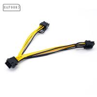 HAF0083 คอมพิวเตอร์ ตัวเชื่อมต่อ ส่วนขยาย 6 พินเป็น 8 พินคู่ PCI-E สายแยก 6-pin เป็น Dual 6+2-pin 6 พินถึง 8 พิน สายไฟ สายการ์ดจอ