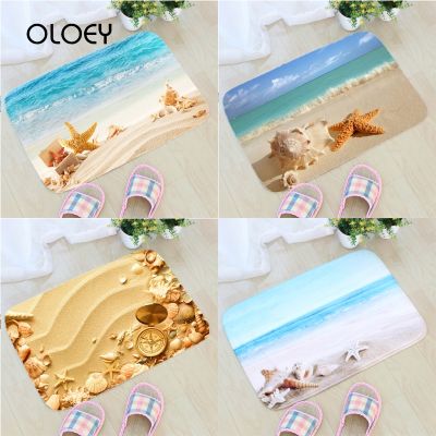 （A SHACK） 40X60Cm BeachFloor Mat Non Slip Suede SoftDoor MatRoom Floor Mat BedroomFloor Mat.