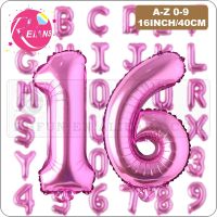 16 Inch Small Letter Rose Red A- Z number 0-9 Aluminum Film Balloon 16-Inch American Letter Aluminum Foil Balloon Birthday Party Balloons