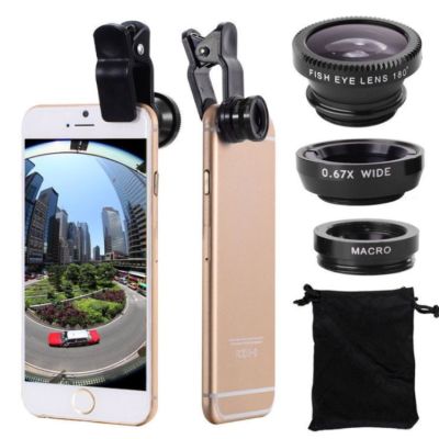 3in1 Fisheye Phone Lens 0.67x Wide Angle Zoom Lens Fish Eye Macro Lenses Camera Kits With Clip Lens On The Phone For Smartphone