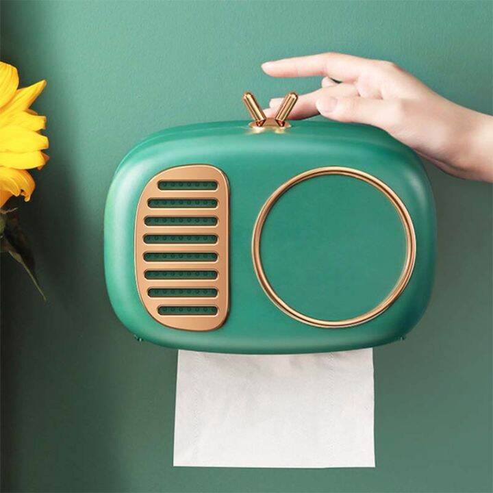 retro-radio-model-toilet-paper-roll-holder-tissue-box-wall-mounted-waterproof-tray-roll-tube-paper-stand-case-bathroom-product