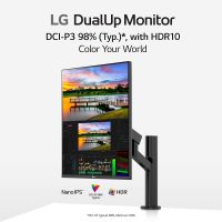 LG 28MQ780-B 28 Inch SDQHD (2560 x 2880) Nano IPS DualUp Monitor with Ergo Stand, DCI-P3 98% (Typ.) with HDR10, USB Type-C (90W PD) - Black