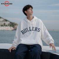 KYUSHUAD เสื้อสวมหัวผู้ชาย,สเวตเชิ้ตเสื้อพิมลายข้อความแขนยาว INS