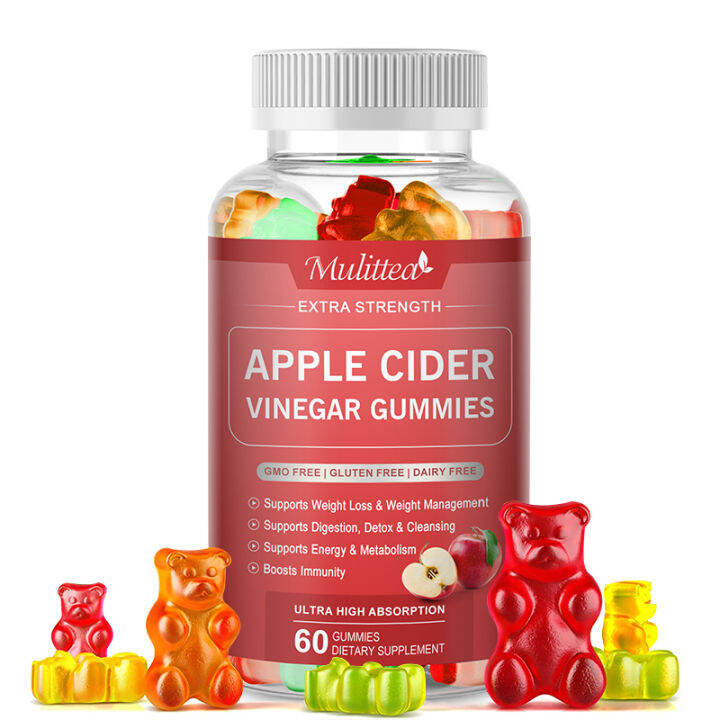 Mulittea Organic Apple Cider Vinegar Gummies for Weight Loss Acv