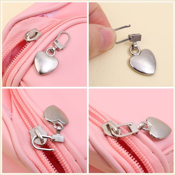 5-1pcs-zippers-puller-head-heart-shape-detachable-metal-zipper-slider-repair-kits-for-bags-backpack-coat-sewing-zipper-pull-tab
