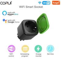 CORUI Tuya EU 16A Wifi Smart Outdoor Waterproof Electric Socket Smart Living Electric Plug With Alexa Google Home Control Power Points  Switches Saver