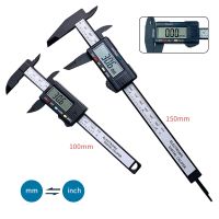 【LZ】☃  Paquímetro Vernier Digital Eletrônico Fibra de Carbono Micrômetro de Medição Régua Digital 6   100mm 150mm