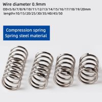 ♨∋❏ 10pcs Compression spring Spring steel small spring pressure return Y-type spring 0.9mm OD 5/6/7/8/9/10/16/20mm length 10 to 50mm