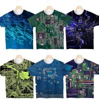 Electronic Chip 3D Print Kids T Shirts Summer Boys Girls Tshirts Toddler Children Anime T-shirts Hip Hop Tee Tops Streetwear