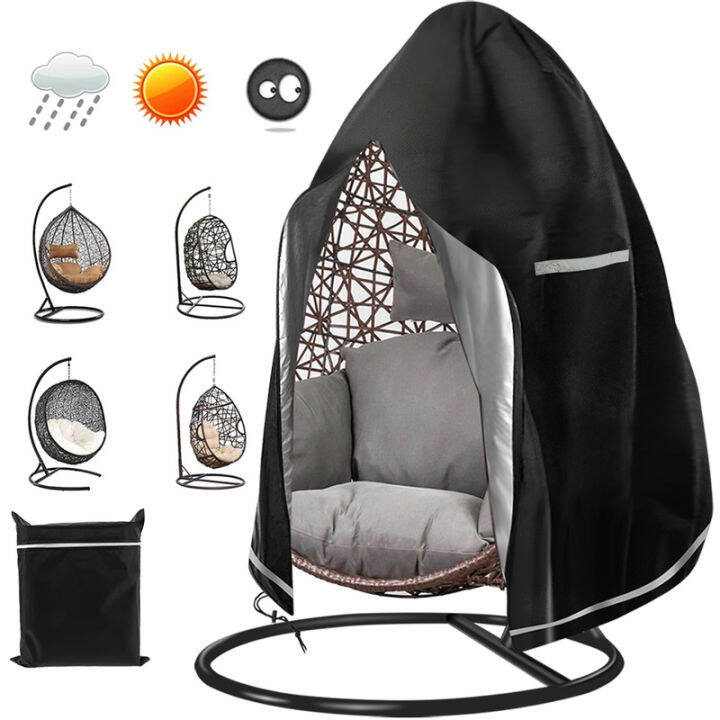 Patio Hanging Egg Chair Cover Waterproof Swing Egg Chair with Adjustable Drawstring Reflective
